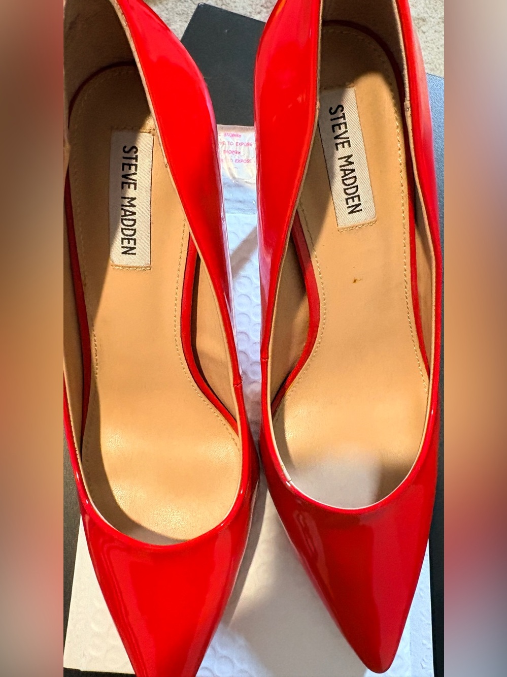 Steve Madden Red Patent Pointed-Toe Pumps